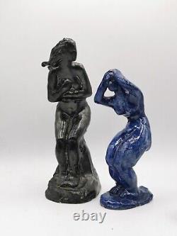 Glazed Terracotta Sculpture Nude Woman Signed Georges Regnault Art Deco 1930