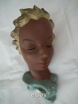 Goldscheider Profile Ceramic Art Deco Woman 1940