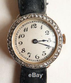 Gorgeous Solid Gold + Diamond Ladies Watch Circa 1930 Gold Watch Diamond