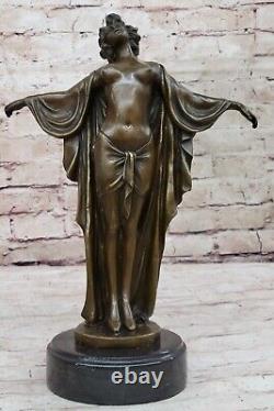 Grand 14 Erotic Nude Woman Bronze Sculpture Figurative Hand Made Art Deco