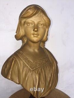 Gustave Van Vaerenbergh (1873-1927) Bust Terracotta Woman Art Nouveau
