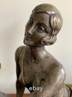 H. Molins, Woman with Pigeon Sculpture