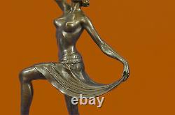 Hair Woman Ballerina Dancer Deco Art Large Done Bronze Sculpture Figure