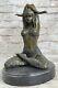 Hand Made Woman Yoga Meditation Bronze Sculpture Art Deco Marble Sculpture