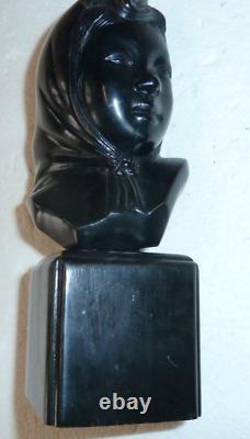 Hanoi School in Bronze Depicting a Veiled Young Woman Inspired by Art Deco
