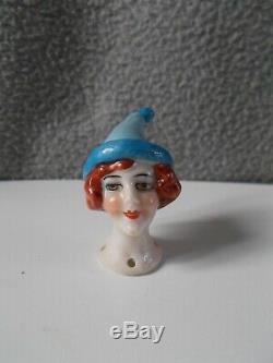 Hat Woman Head Statue Half Figure Art Deco Porcelain Half Doll 1920
