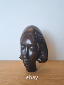 Head of a Woman, Ebony, Bali, 20th Century