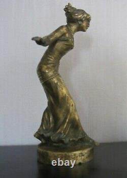 Henri Fugere, Oriental Woman, Bronze, Statue Art Deco Car Mascot