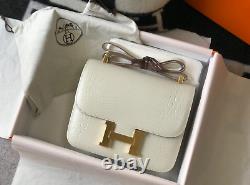 Hermes Mini Bag For Women Compact Constance White New Handbag