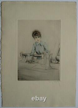 Icart Louis Gravure 1917 Signed Au Crayon Handsigned Etching Art Deco Women's Series