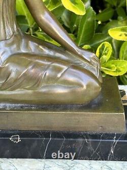 Ignacio Gallo & Bronze Art Deco & Woman with Bird