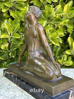 Ignacio Gallo & Bronze Art Deco & Woman with Bird