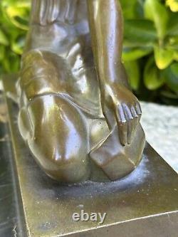 Ignacio Gallo & Bronze Art Deco & Woman with Bird