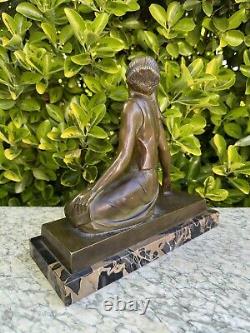 Ignacio Gallo & Bronze Art Deco & Woman with Bird