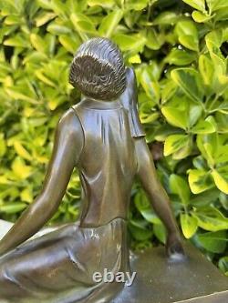 Ignacio Gallo & Bronze Art Deco & Woman with Bird