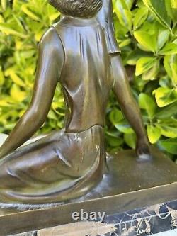 Ignacio Gallo & Bronze Art Deco & Woman with Bird