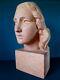 Imposing Patinated Plaster Signed A Vriens Head Woman Art Deco 1940 1950 45 Cm