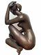 Interesting Art Deco Style Nubile Bronze Erotic Tribal Chair Woman Sculpture