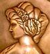 J Couguet Art Deco Important Plate Bas Relief Women's Profile Aux Roses