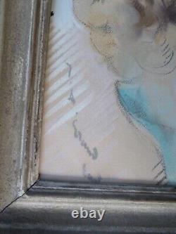 Jean-Albert GRAND-CARTERET Original Pastel Drawing - Woman - Art Deco Frame