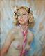 Jean Albert Grand-carteret (1903-1954) Half Naked Young Woman 72 X 58 Cm Adler