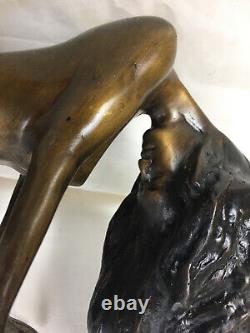 LARGE BRONZE NUDE WOMAN 50 cm SIGNED POZZI ART DECO Early 20th Century