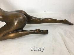 LARGE BRONZE NUDE WOMAN 50 cm SIGNED POZZI ART DECO Early 20th Century