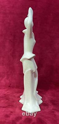 Lady Women Crackle Glaze Sculpture Statue Femme Craquele Art Deco Egyptomania