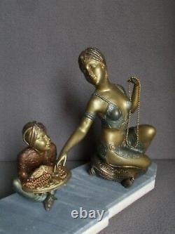 Lamp Art Deco 30s Sculpture Oriental Woman Dancer Jewelry Statue Lamp Figure
