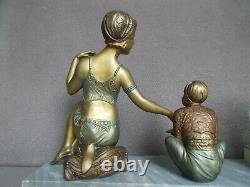 Lamp Art Deco 30s Sculpture Oriental Woman Dancer Jewelry Statue Lamp Figure