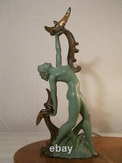 Lamp Night Art Deco 1950 Sculpture Statuette Style Max Glassmaker