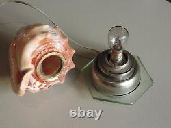 Lampe Coquillage Engraved Art Deco Femme Nue Erotica Vintage Camee Shell Lamp