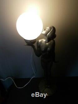 Large Lamp Art Deco Woman Nude 76cm Vintage Sculpture Lamp Nude Woman Design