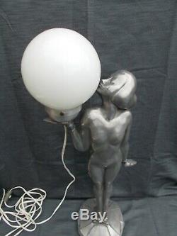 Large Lamp Art Deco Woman Nude 76cm Vintage Sculpture Lamp Nude Woman Design