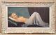 Large Oil Painting Erotic Portrait Sensual Woman Nude Frame Montparnasse