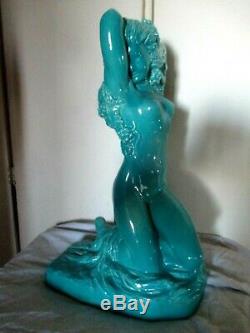 Large Sculpture Slip Naiade Nymph Woman Signed Real Del Sarte Art Deco