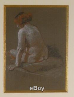 Léon Jouhaud, Naked Portrait Of A Woman, Pastel Art Deco Era