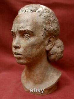 Léon Morice Terracotta Sculpture Portrait Woman African Art Deco Africanism