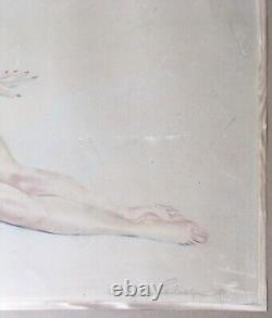 Litho Art Deco Eugene Lelièpvre Portrait Sensual Woman Nu Female Pin Up 30-40