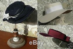Lot 3 Beautiful Chic Hats Lady Woman Art Deco Old Clean Handmade Nice Hat