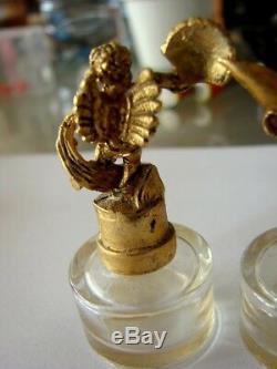 Lot 3 Perfume Bottle Cherub Bronze Art Deco Vintage Made In France
