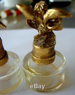 Lot 3 Perfume Bottle Cherub Bronze Art Deco Vintage Made In France