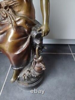 Louis Moreau. Regulator. Art Deco Woman Statue