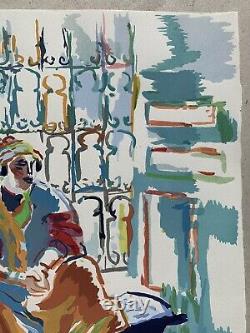 Louis Riou Painting Gouache Orientalist Morocco Algeria Tunisia Portrait Woman