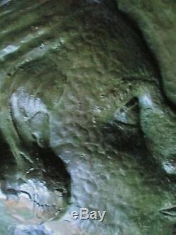 Low Relief Sculpture Woman With Cousinet Bronze Art Deco Carved Valsuani