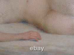 Lucien Boulier Painting Naked Woman Pointillism Art Deco Impressionism Erotica