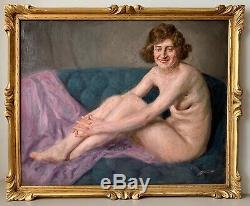 Lucien Hector Jonas (1880-1947) Hst Naked Woman Impressionist Melee