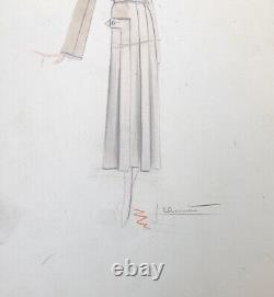 MADELEINE JEANNEST Original Drawing ART DÉCO Woman's Coat CHARLES 1931 #4