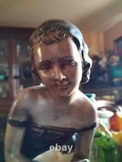 MAGNIFICENT ART DECO WOMAN STATUE FROM 1930 IN REGULE signed URIANO DISPLAY OBJECT