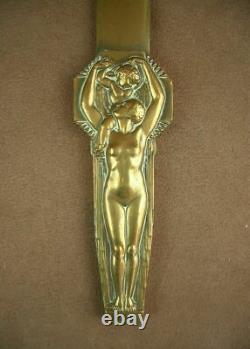 Magnif Cupe Paper In Bronze Art Deco Women Nue Lucien Bazor (1889-1974)